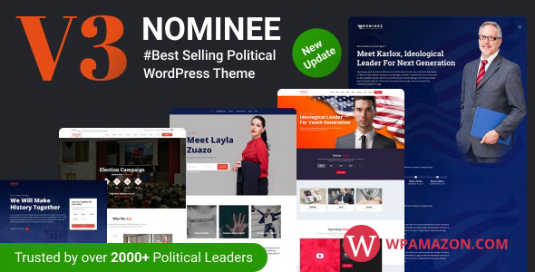 Nominee v3.7 – Political WordPress Theme for Candidate/Political Leader