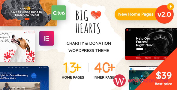BigHearts v2.0.0 – Charity & Donation WordPress Theme