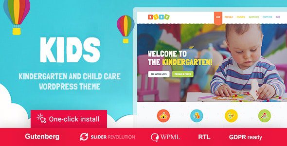 Kids v1.2.2 – Day Care & Kindergarten WordPress Theme for Children