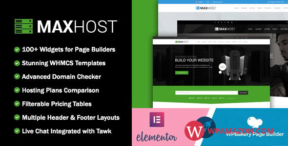MaxHost v8.5.0 – Web Hosting, WHMCS and Corporate Business WordPress Theme with WooCommerce