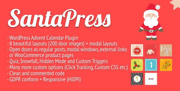 SantaPress v1.6.0 – WordPress Advent Calendar Plugin & Quiz
