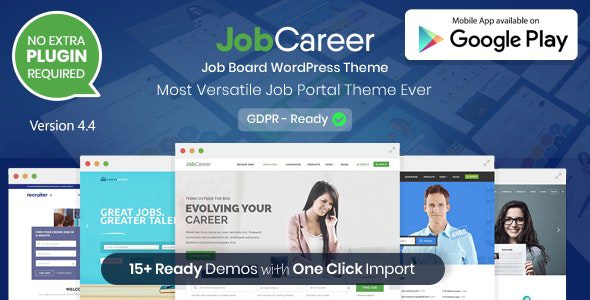 JobCareer v4.4 – Job Board Responsive WordPress Theme