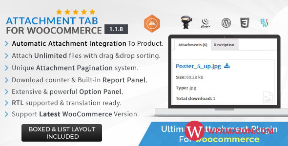 Attachment Tab For Woocommerce v1.1.8