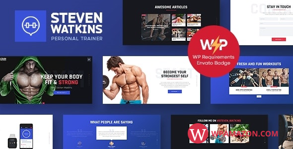Steven Watkins v1.0.7 – Personal Gym Trainer & Nutrition Coach WordPress Theme