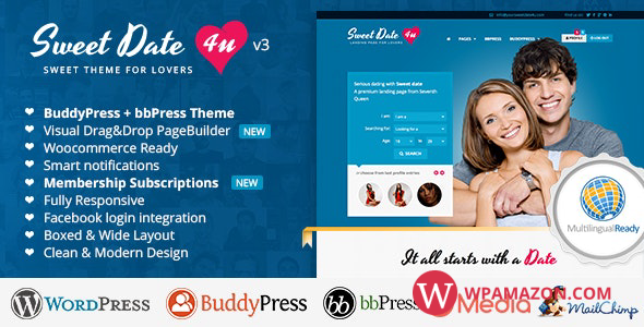 Sweet Date v3.7.2 – More than a WordPress Dating Theme