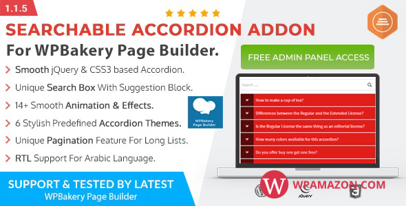 Ultimate Searchable Accordion v1.1.4 – WPBakery Page Builder Addon
