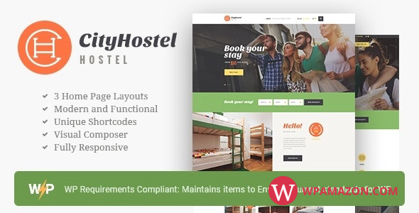 City Hostel v1.0.10 – A Travel & Hotel Booking WordPress Theme