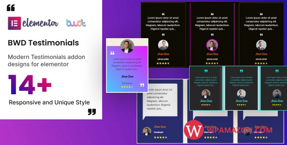 BWD Testimonials addons for elementor v1.0
