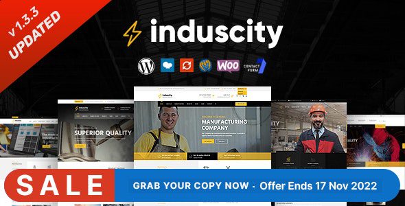 Induscity v1.3.3 – Factory and Manufacturing WordPress Theme