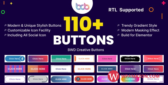 BWD creative buttons elementor addon v1.0