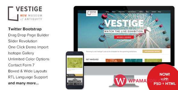 Vestige Museum v2.8 – Responsive WordPress Theme