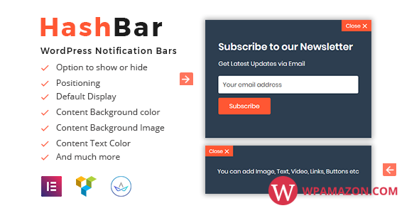 HashBar Pro v1.3.1 – WordPress Notification Bar