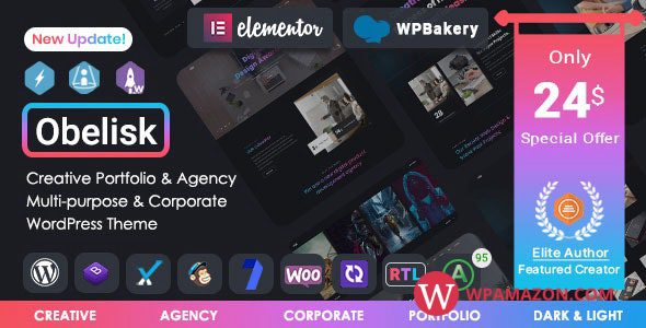 Obelisk v1.6.0 – Agency Portfolio & Creative WordPress Theme