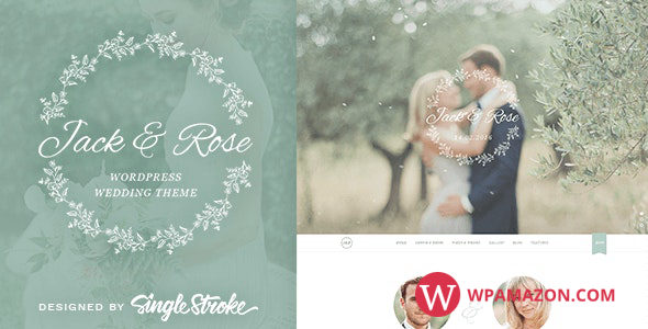 Jack & Rose v1.5.9 – A Whimsical WordPress Wedding Theme