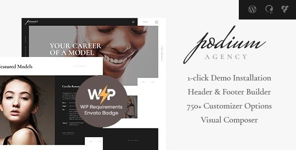 Podium v1.1.6 – Fashion Model Agency WordPress Theme