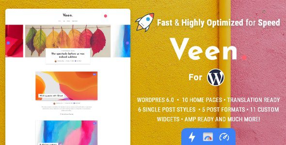 Veen v2.5.2 – Minimal & Lightweight Blog for WordPress