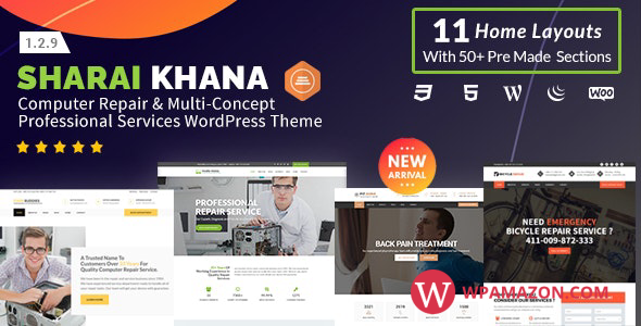 Sharai Khana v1.2.9 – Computer Repair & Multi-Concept Professional Services WordPress Theme