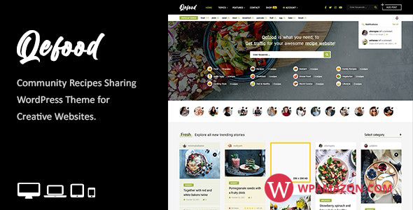 Qefood v1.6 – Community Sharing WordPress Theme