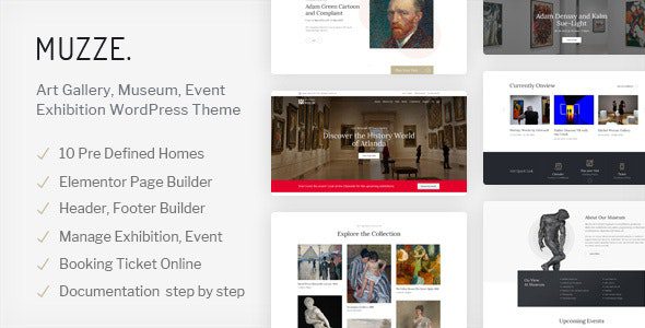Muzze v1.5.1 – Museum Art Gallery Exhibition WordPress Theme