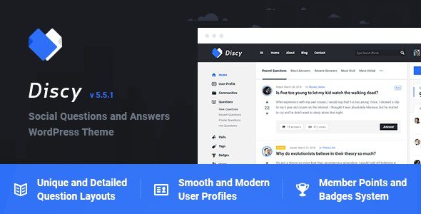 Discy v5.5 – Social Questions and Answers WordPress Theme