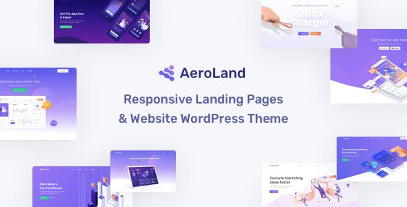 AeroLand v1.6.6 – App Landing Software Website WordPress Theme