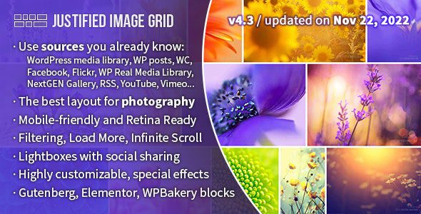 Justified Image Grid v4.3 – Premium WordPress Gallery
