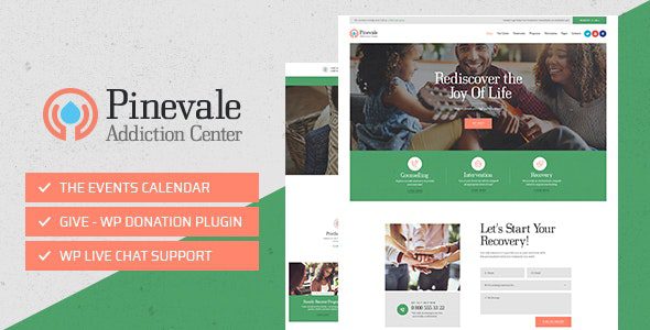 Pinevale v1.0.7 – Addiction Recovery and Rehabilitation Center WordPress Theme