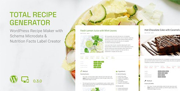 Total Recipe Generator v0.3.0 – WordPress Recipe Maker with Schema and Nutrition Facts (Gutenberg Block)