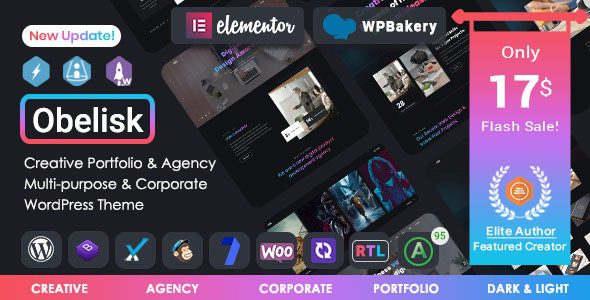 Obelisk v1.7.3 – Agency Portfolio & Creative WordPress Theme