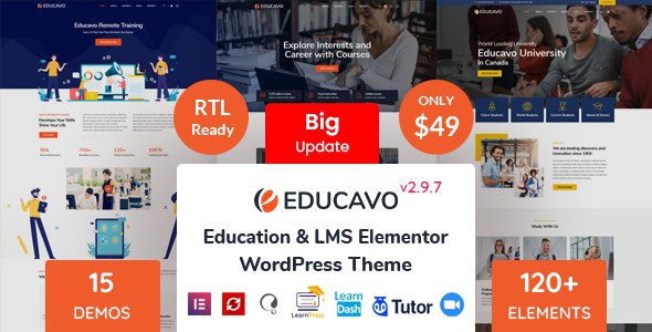 Educavo v2.9.7 – Online Courses & Education WordPress Theme